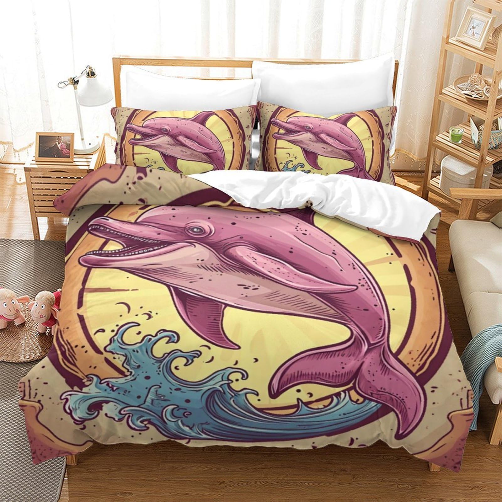 Housse de couette baleine respirante et super douce 200x200cm