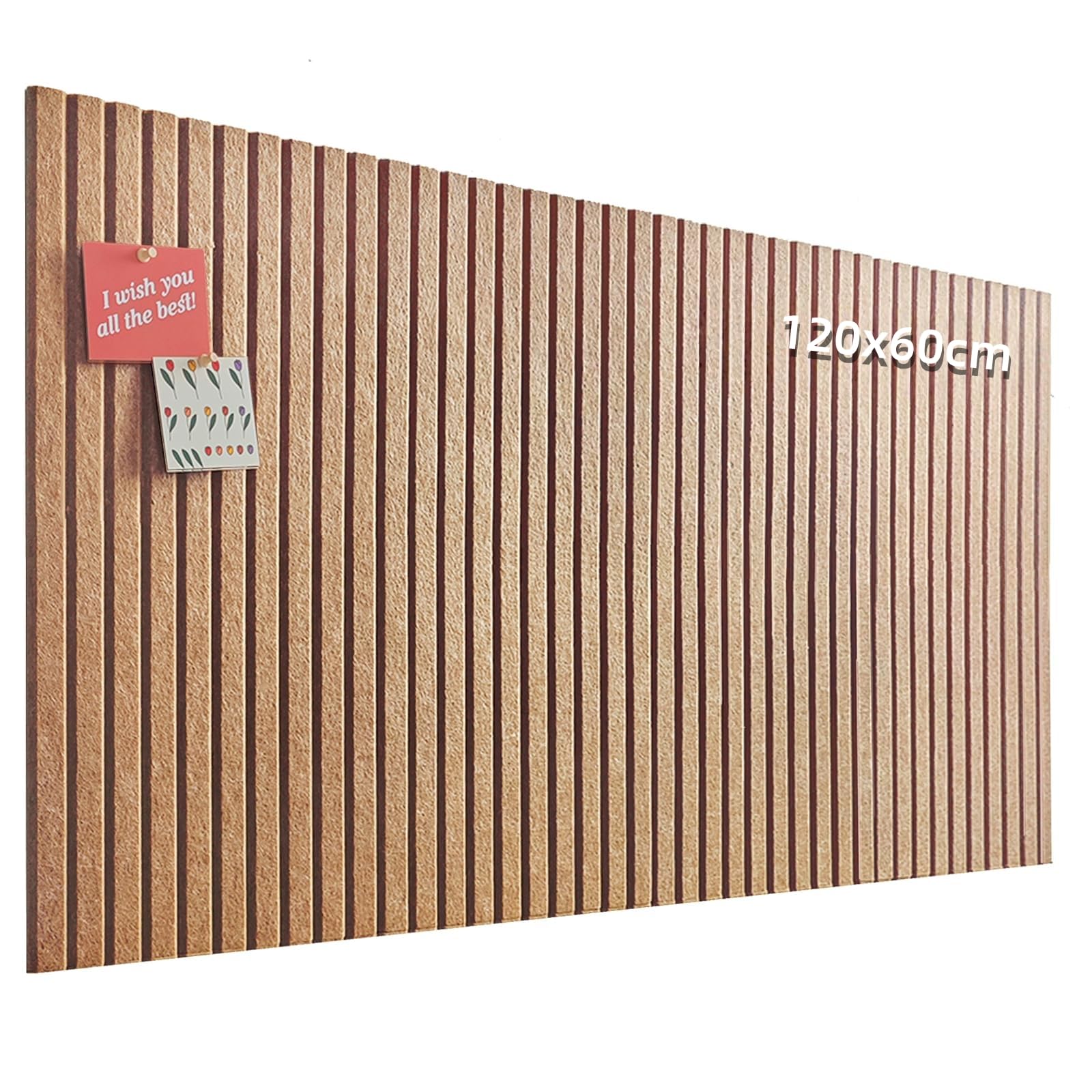 Grand tableau feutrine pour Bureau 120x60 cm, Lot de 8 panneaux Muraux en feutre avec autocollante et punaises, tableau photo/memo/affichage pour école, maison, cuisine -Cuivre