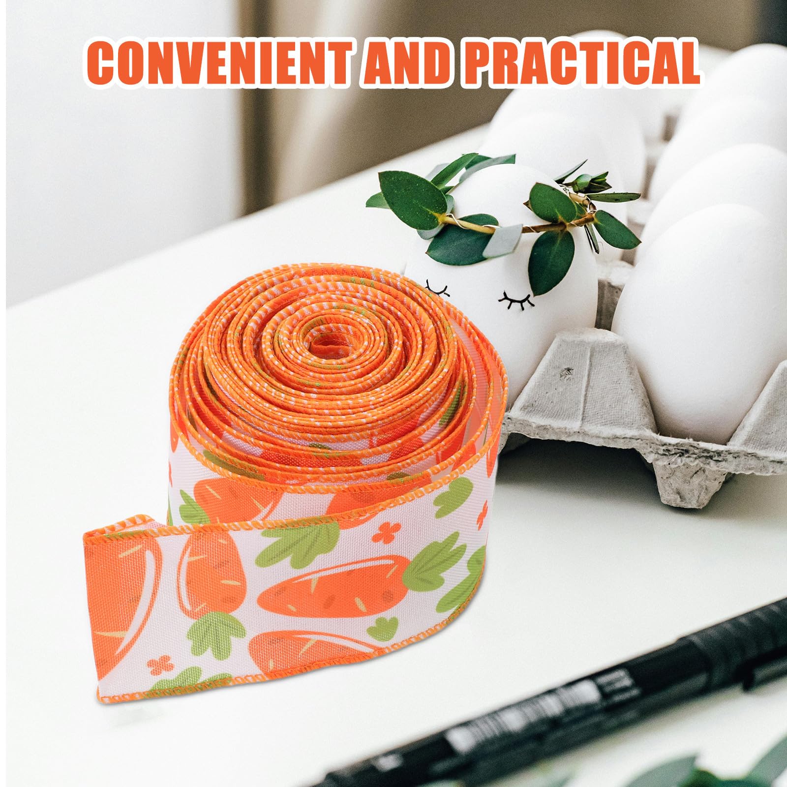 Healeved 5 Stück Buntes Osterband mit Drahtkante 6,35cm Breit aus Polyester und Eisen Vielseitiges Dekoband für Ostern und Geschenkverpackungen bei Frühlings und Festtagsfeiern