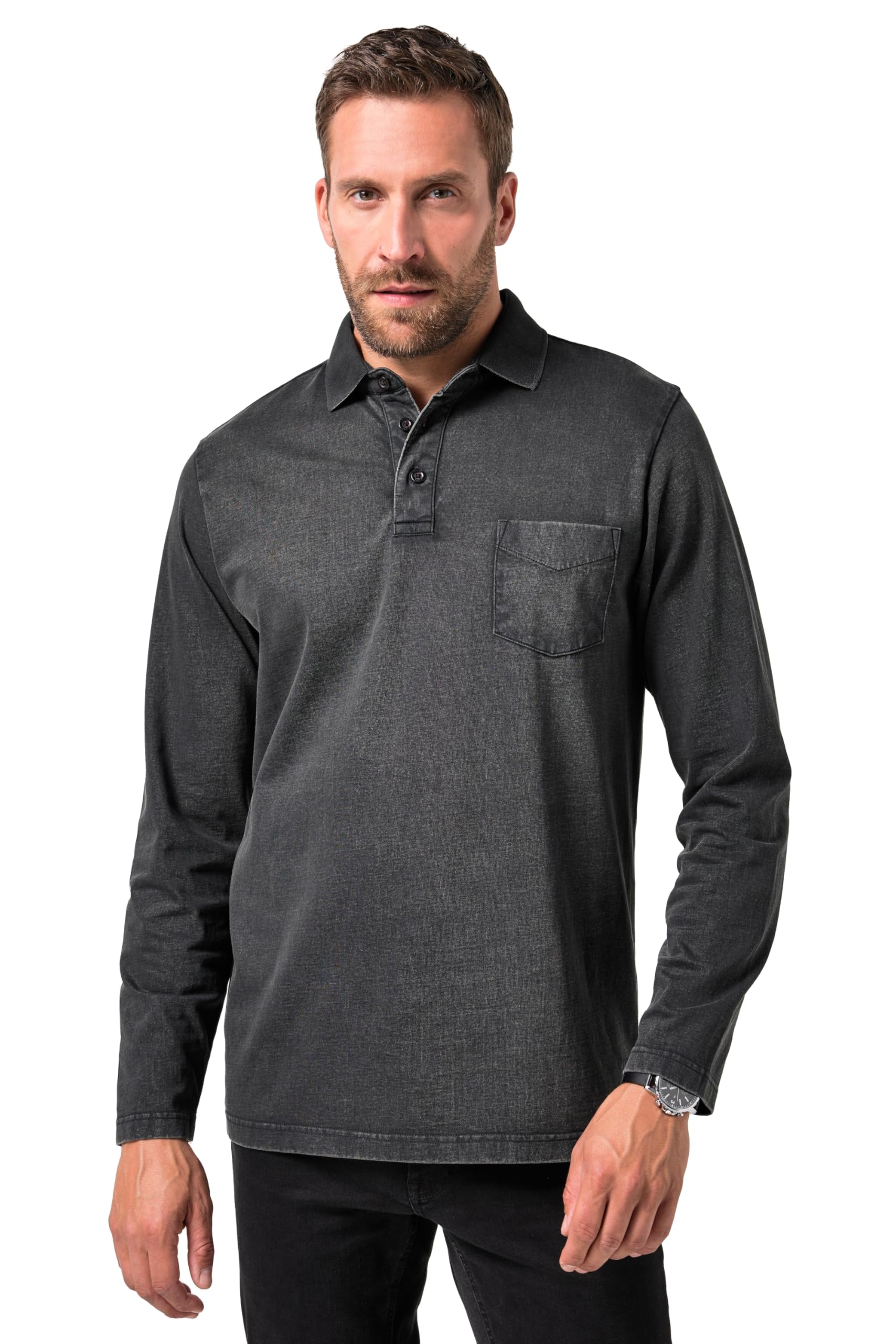 JP 1880 Herren große Größen Übergrößen Menswear L-8XL Poloshirt, Langarm, Vintage Look 843161