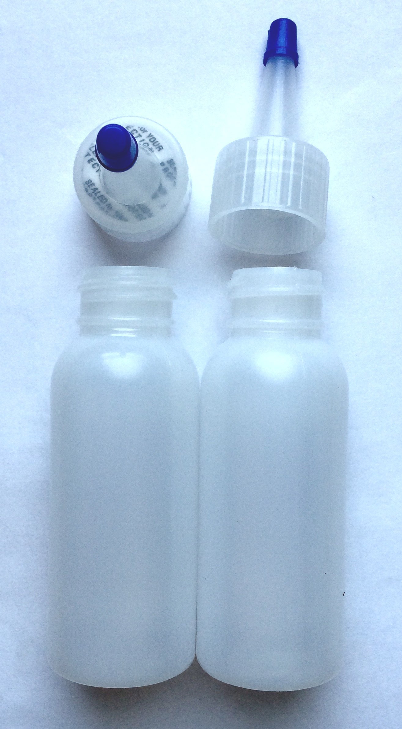 Applicator Squeeze Bottle 2 oz, Pack of 2, Natural 24-410 Round Semi-Opaque HDPE Plastic