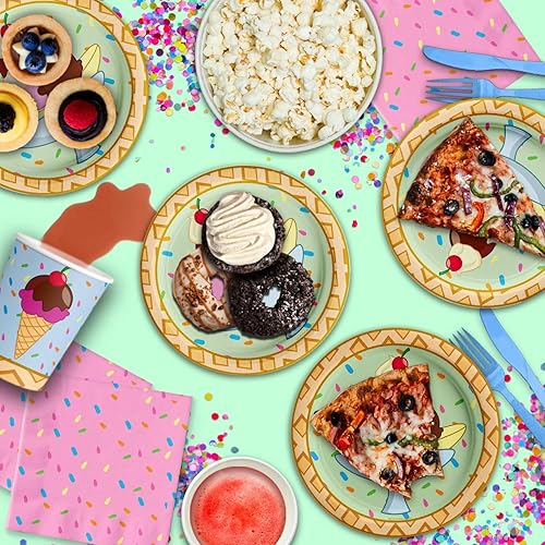 Miniatura 6 de Heladería Suministros para fiesta de cumpleaños – Decoraciones de fiesta de helado – Suministros para fiesta de helado – Suministros para fiesta de