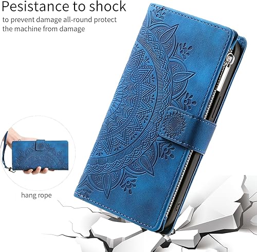 Miniatura 7 de Asuwish Funda de teléfono para Samsung Galaxy A32 5G 2021 de 6.5 pulgadas con protector de pantalla de vidrio templado, diseño de flores de mandala,