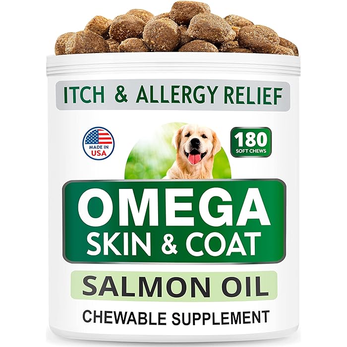 Buy Bark&Spark Omega 3 for Dogs 180 Fish Oil Treats for Dog Shedding, Skin Allergy, Itch