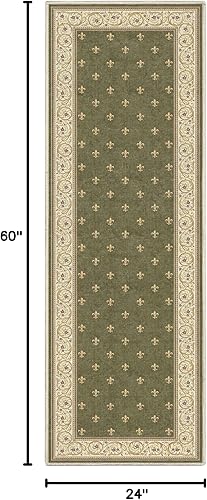 Miniatura 10 de Well Woven Apollo Fleur De Lis - Alfombra de pasillo negra de 2 x 5 pies