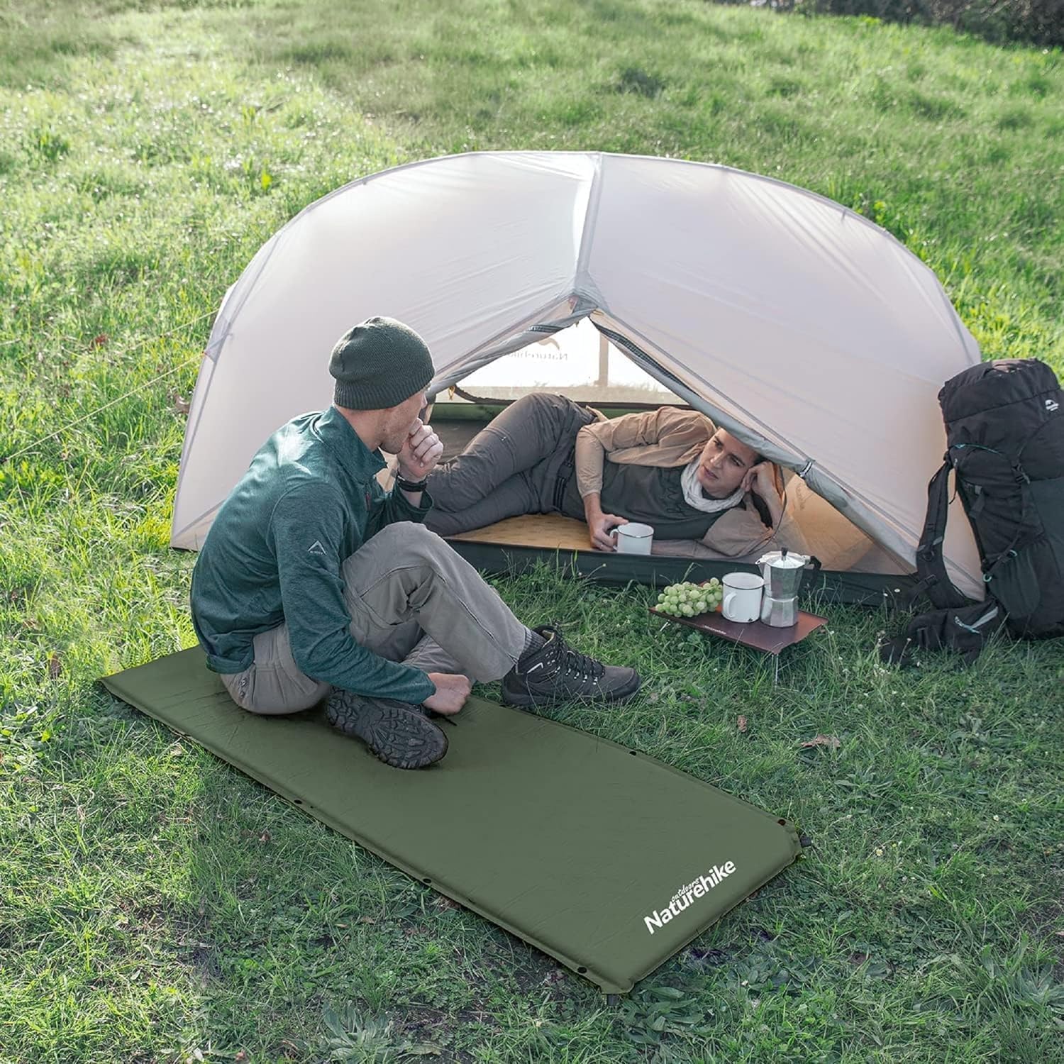 Naturehike Samopompujące się maty do spania, grubość 5 cm, wytrzymały materac kempingowy, możliwość połączenia z kilkoma lekkimi karimatami do namiotów, hamaków, wędrówek, na kemping rodzinny |