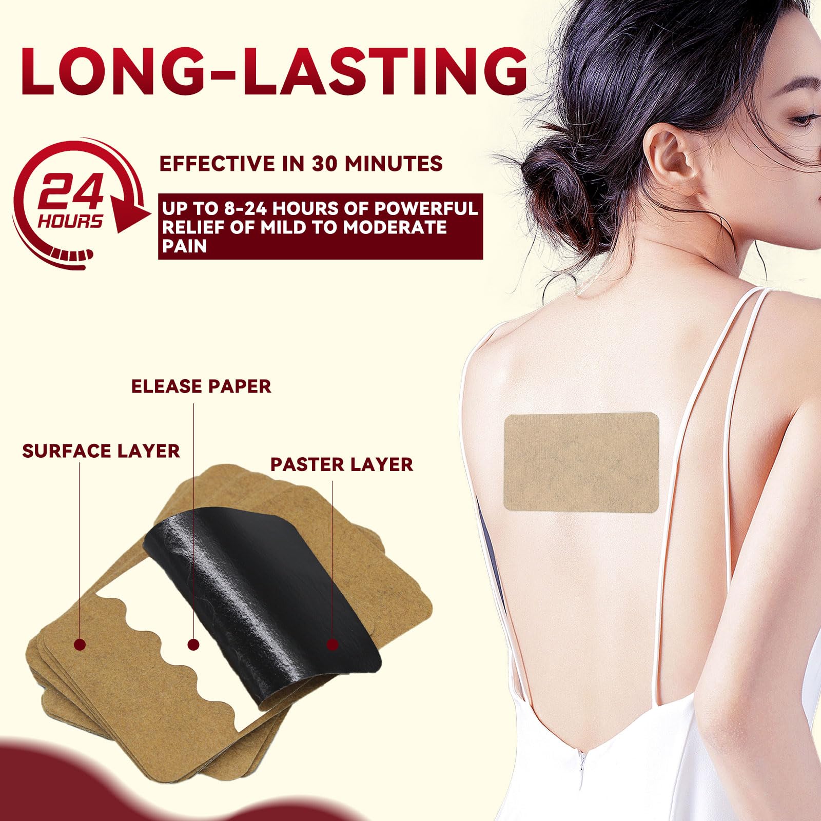 Cerotto allo zenzero per alleviare il disagio, terapia naturale del calore per alleviare muscoli e articolazioni, collo e schiena, lunga durata, facile da usare, 5 scatole, 100 cerotti