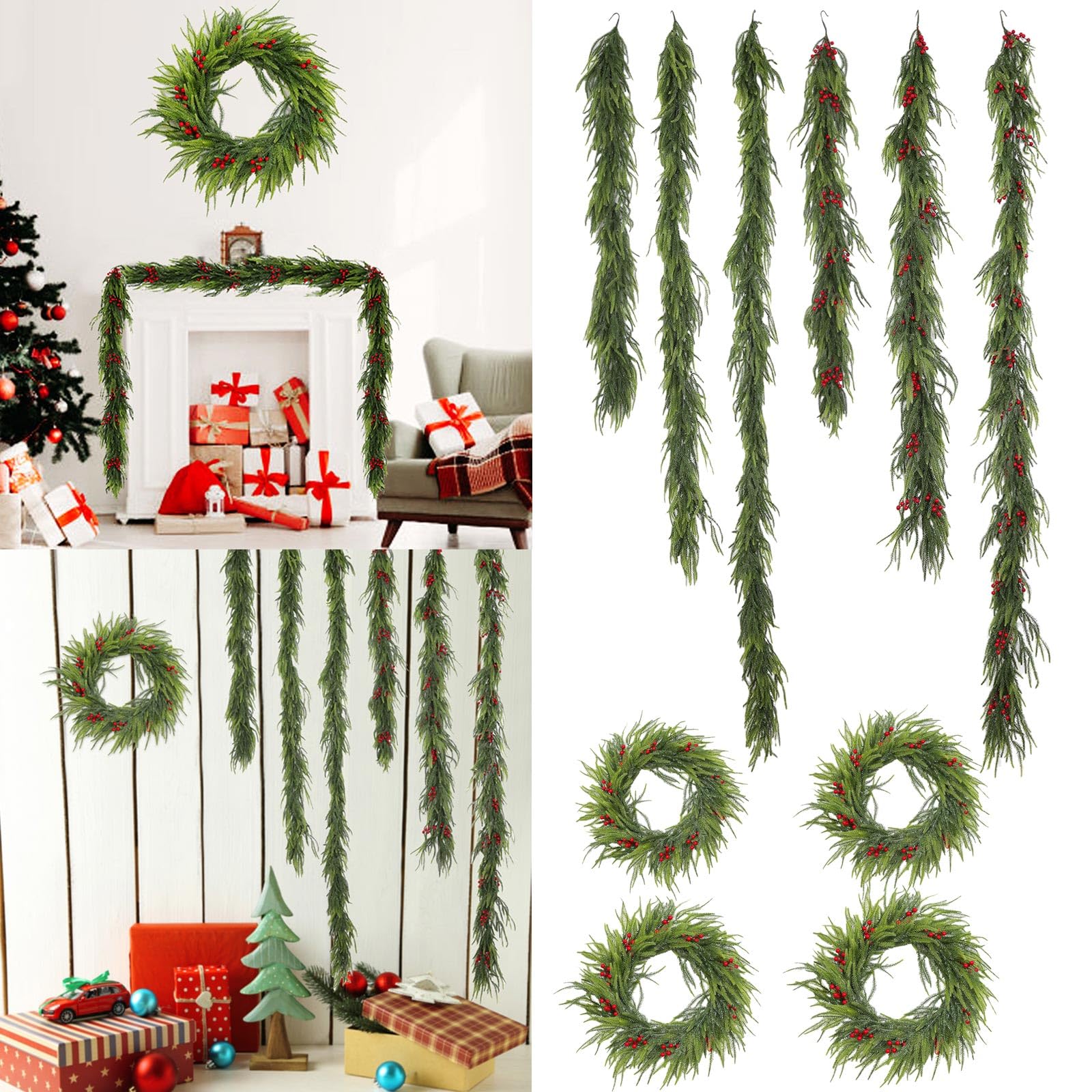 Künstlicher Zweig/Kranz aus realistischem Kiefernholz für Vasenarrangements Weihnachtsdekoration handgefertigte Simulation Pflanze Ornament