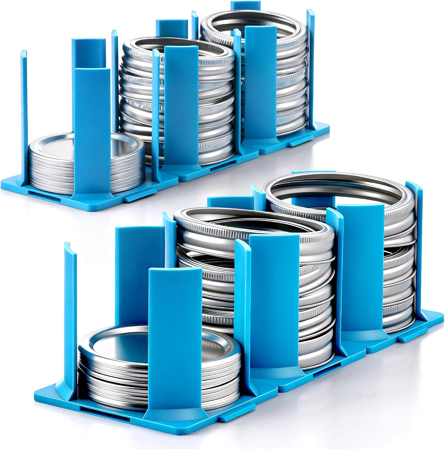 Dreyoo Mason Jar Lid Organizer, 6 Pack Stackable Canning Storage