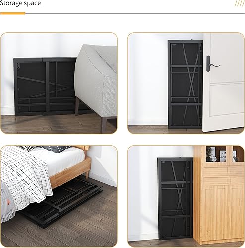 Miniatura 5 de Lutown-Teen Escritorio plegable de 40 pulgadas para computadora de juegos, escritorio de campamento, no requiere montaje, mesa de oficina en casa,