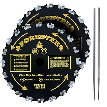 Forester 2PK Chainsaw Brush Cutter Blade + File Set -