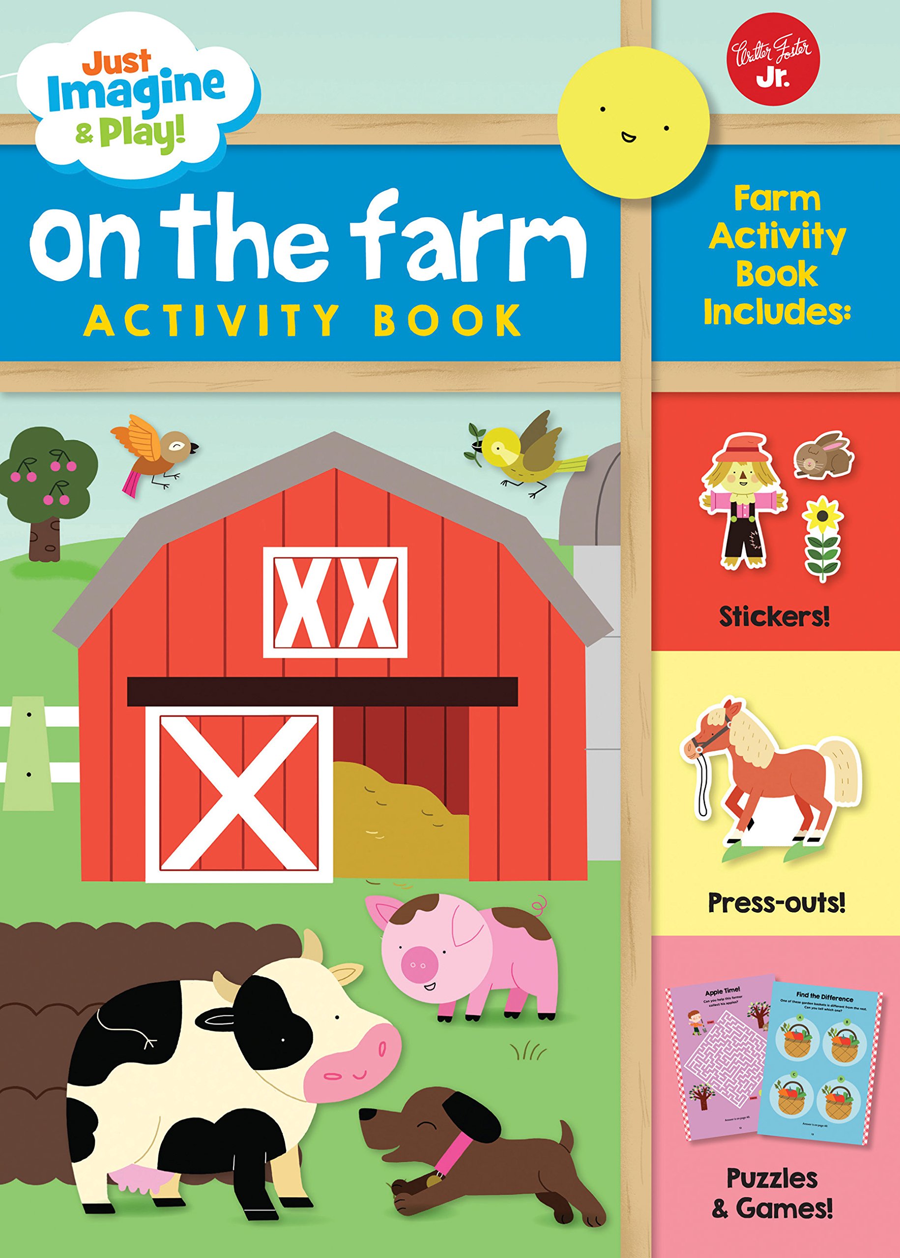 Just Imagine & Play! On the Farm: Sticker & press-out activity book