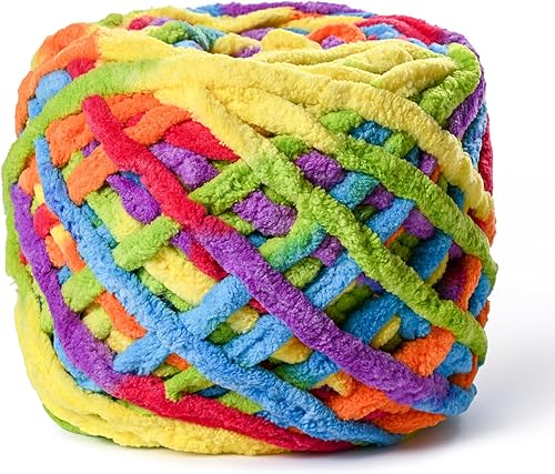 Vista 99 de Paquete de 3 hilos gruesos de felpilla de felpa de 3.53 onzas (49.2 yardas), hilo de terciopelo esponjoso para tejer y hacer ganchillo, hilos de 3