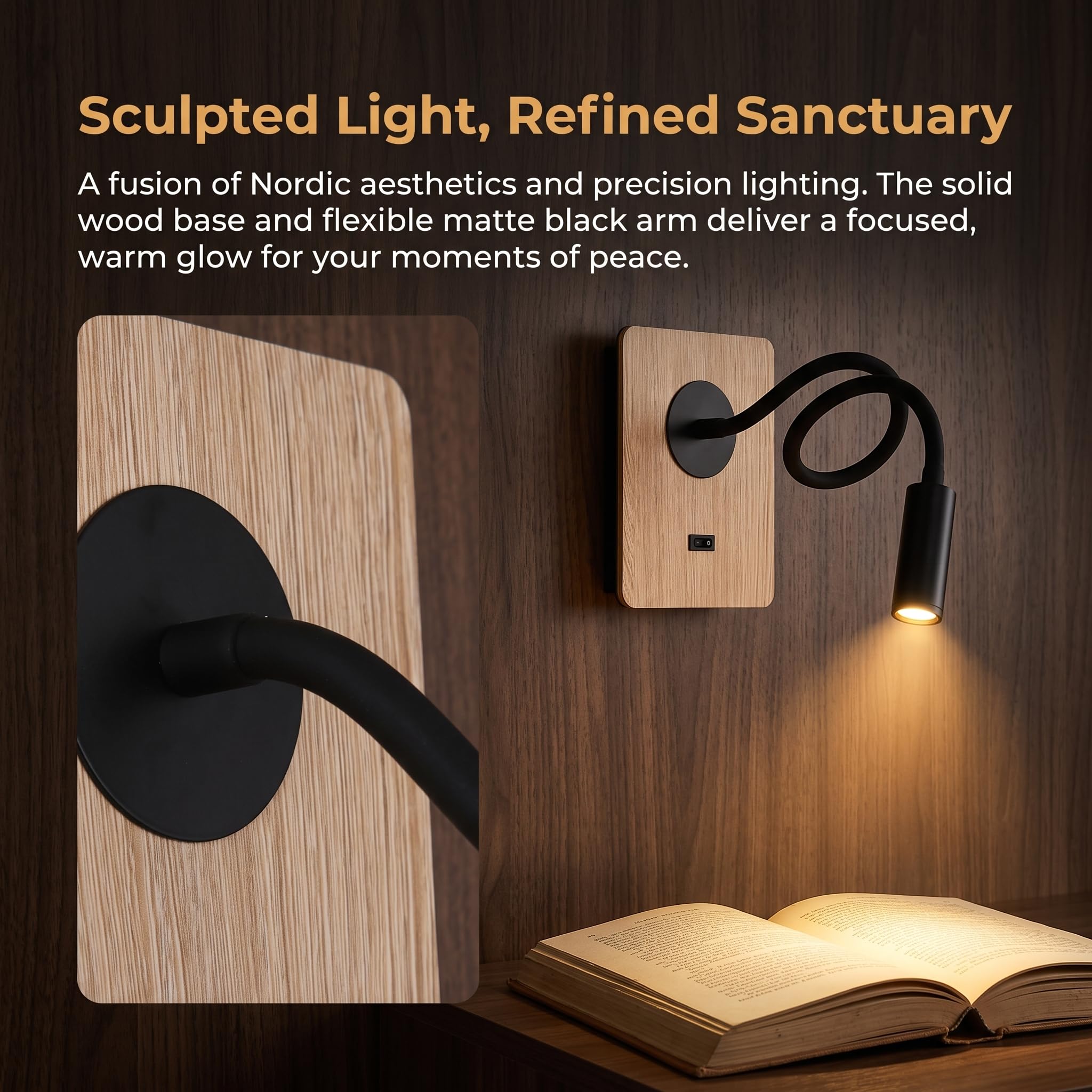BARCELONA LED London pack 2 applique murale lecture noire flexible 3W