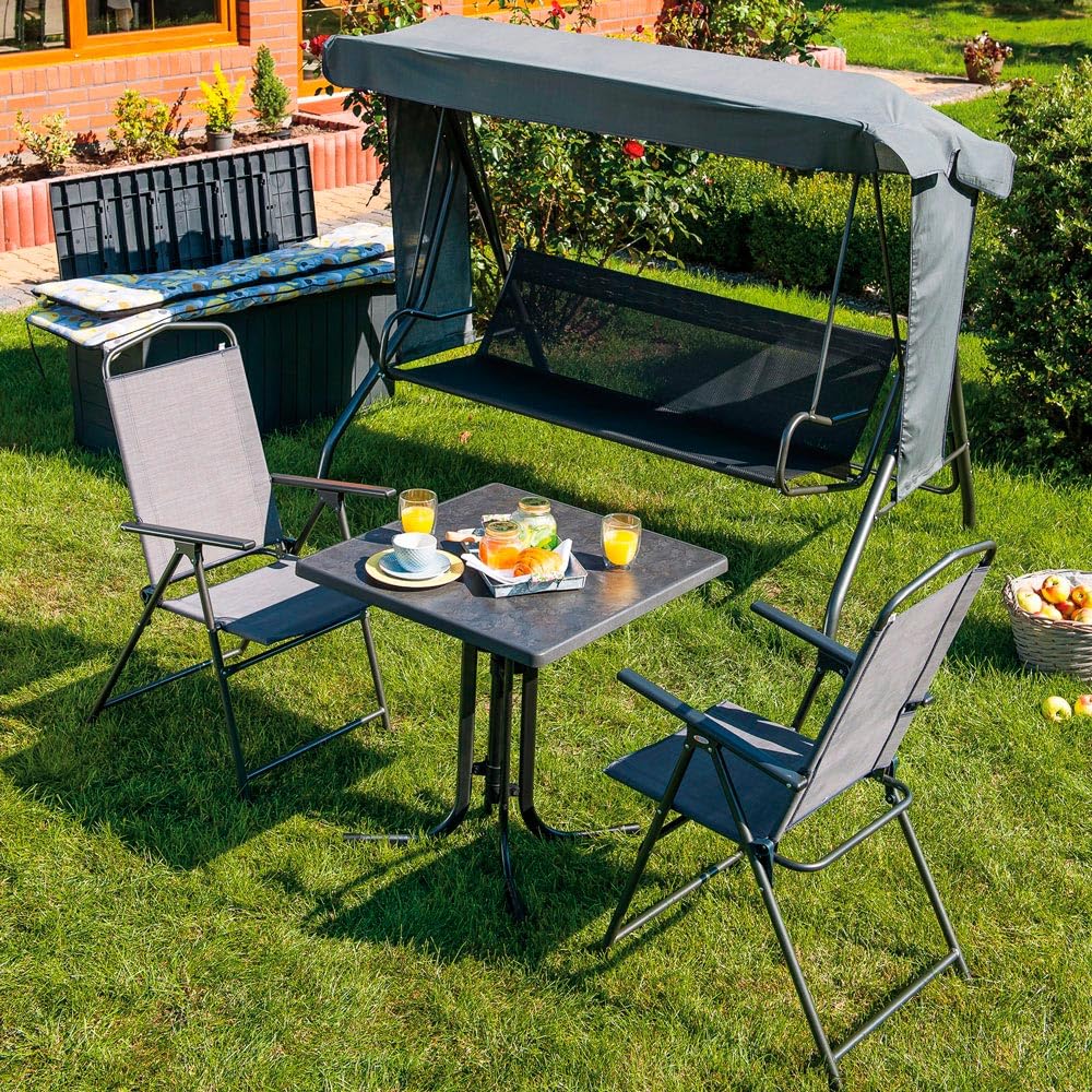 Dajar ESS/Dine Tisch und Relax 70 x 70 cm, Punti grau