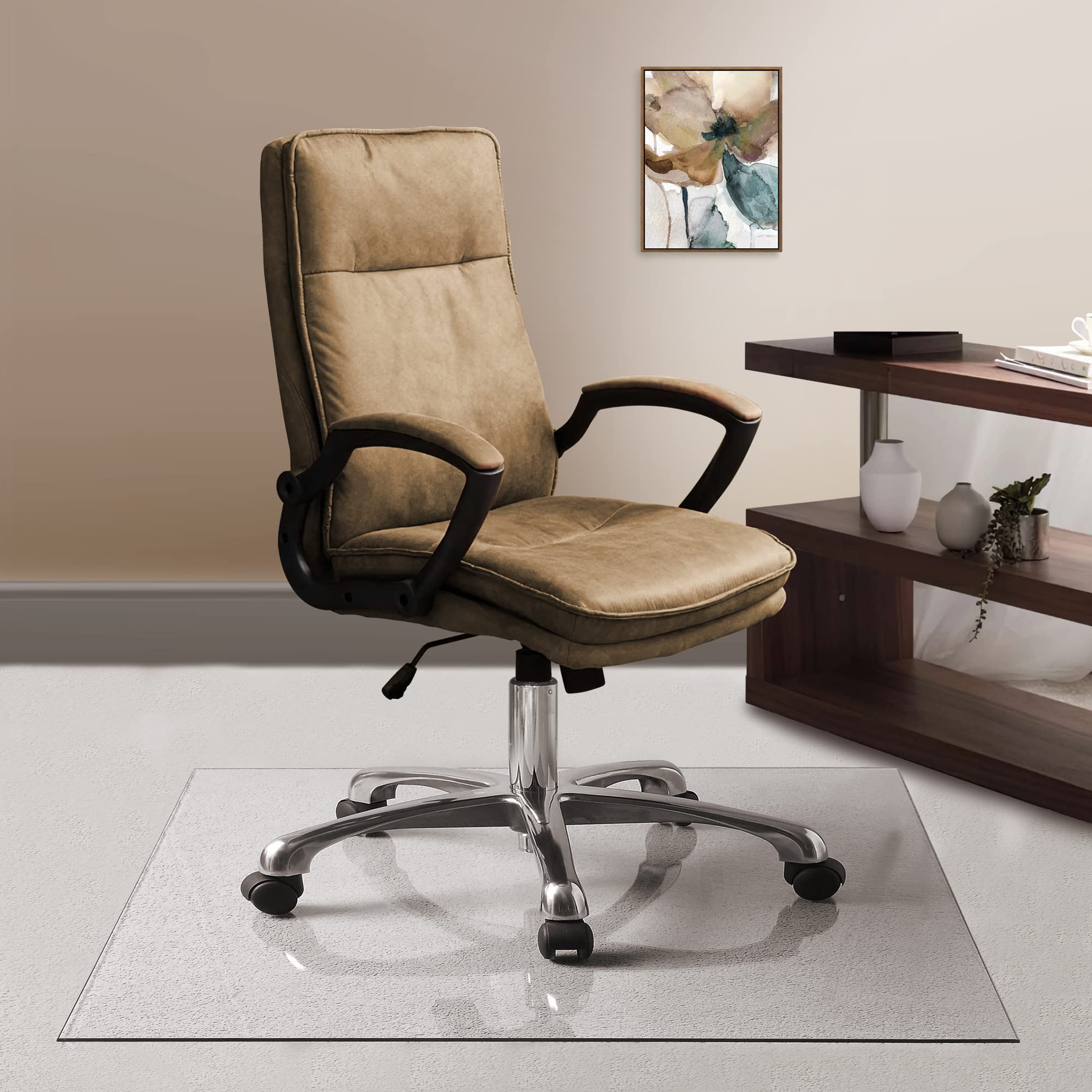 54x54 Tempered Glass Chair Mat 1 4 Thick Clear Glass Mat with Polished Edge Protect Your Home or