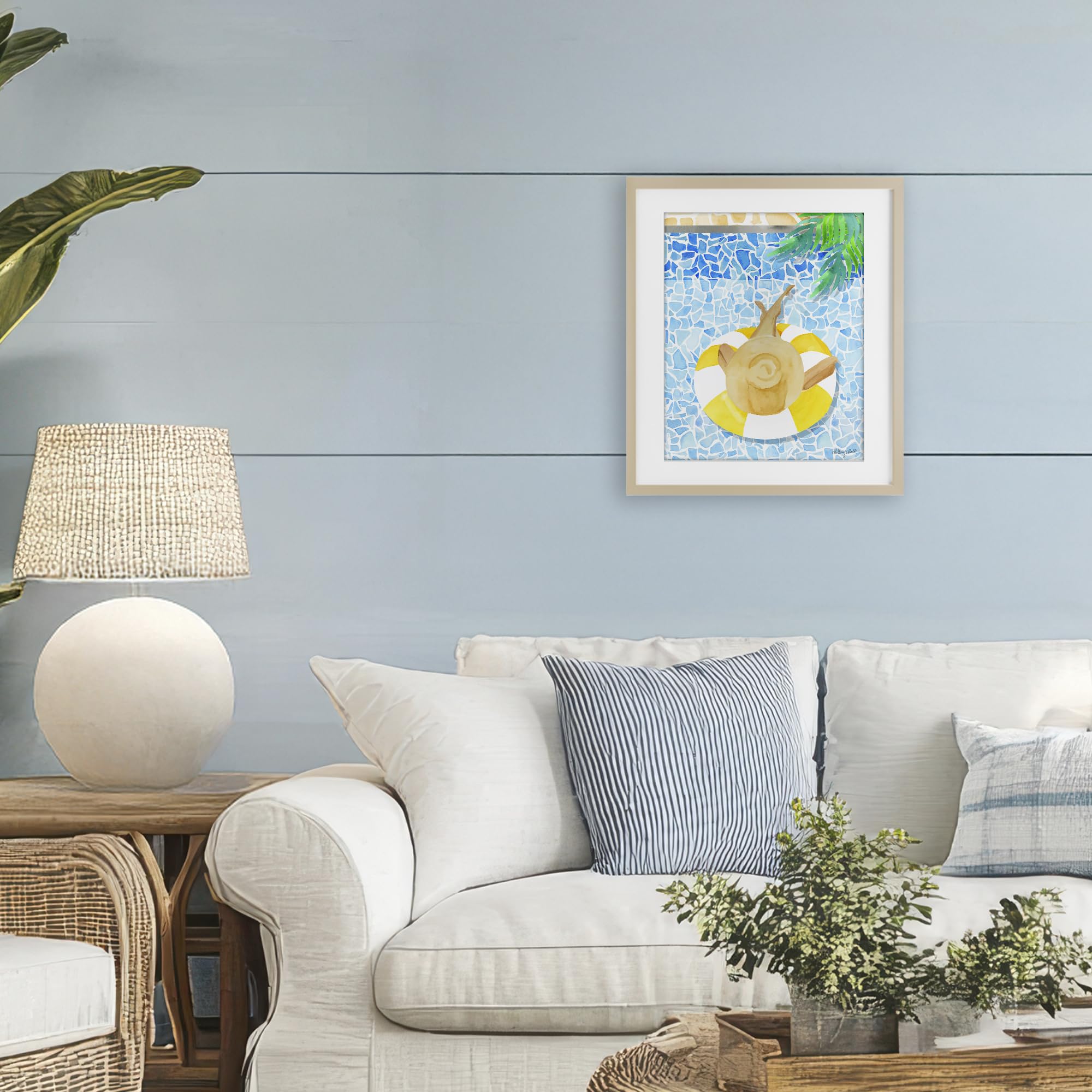 Poolside Drift Coastal Travel, stampa con cornice sotto vetro, 33 x 40 cm