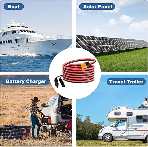 Miniatura 7 de Cable de carga solar a XT60, cable de extensión de carga solar para centrales eléctricas generadores solares (12 pies 12 AWG)