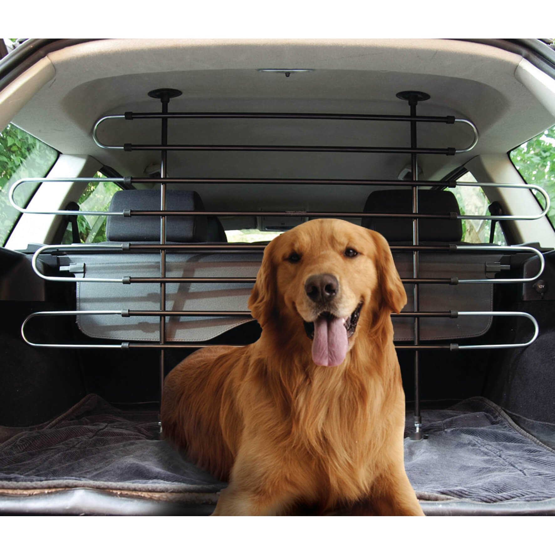 S SUMEX Separador Metálico De Perros Tamaño Min: 84 x 84 cm Max: 144 x 131 cm Mayor Seguridad para tu Mascota y Pasajeros Tamaño Ajustable