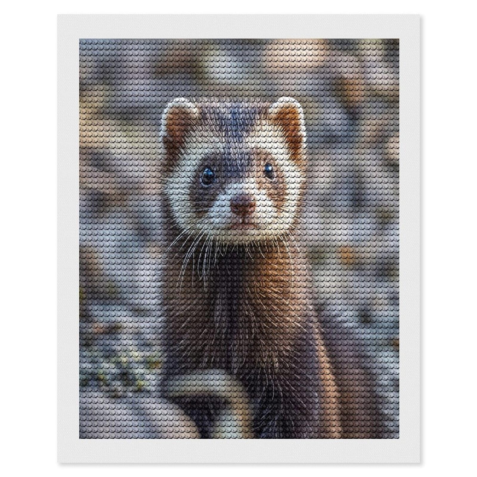 FekiLoot Hairy Ferret Diamond Painting Kits for Adults Round Paint with Diamonds Pictures Gem Art Painting Kits Personalized Diamond Art Full Drill for Beginners Home Wall Decor