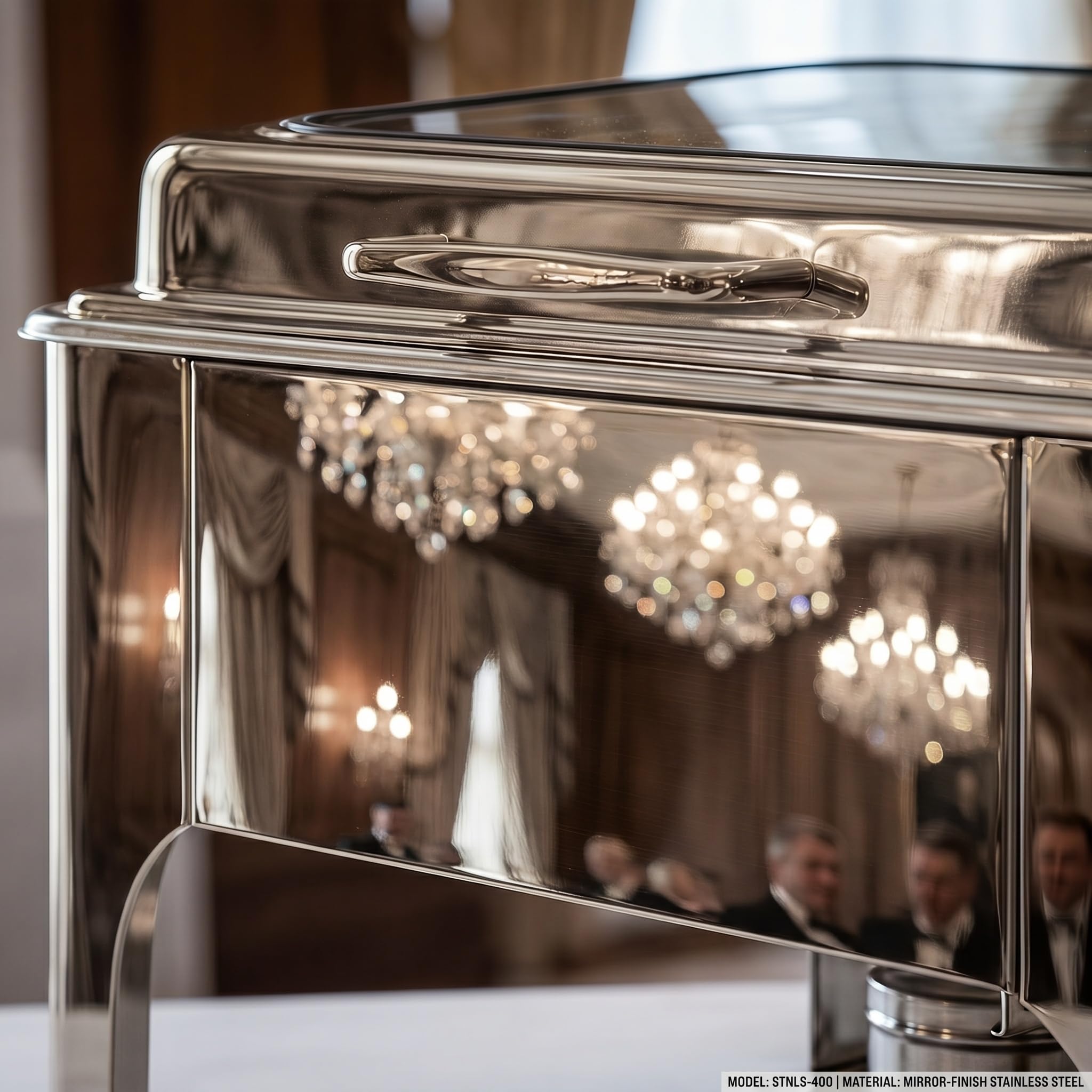 Chafing Dishes für Buffet, 9L Edelstahl Chafer Set mit Glasdeckel für Partys, Hochzeiten, Catering Events und Abendessen