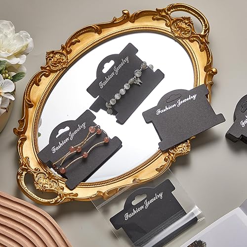 Miniatura 10 de Fulmoon 100 tarjetas de exhibición de pulseras de 3.94 x 2.83 pulgadas, tarjetas colgantes para pulseras, tarjetas de collar para aretes, mostrar