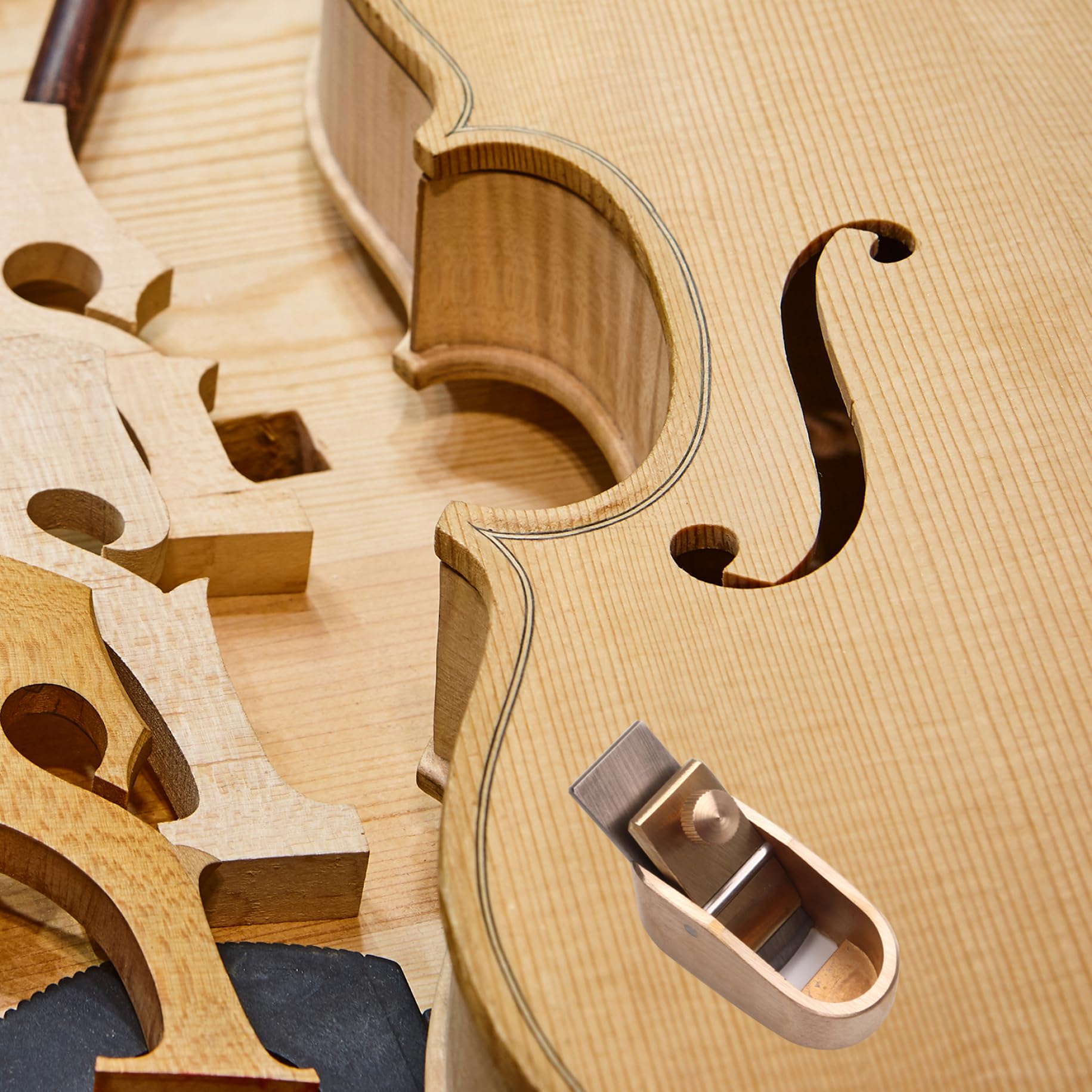 Outils de luthier en laiton lame micro-raie incurvée, 14 mm mini plan de chanofeu Outils de lutherie Rabots à pouce Outils de fabrication de planches de violon Outils de lutherie