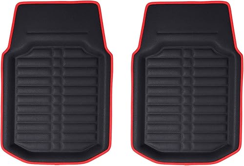 Miniatura 2 de FH Group F14409REDBLACK para protección contra todo tipo de clima tapetes de piso para automóviles de color rojo y negro se adaptan a la mayoría de