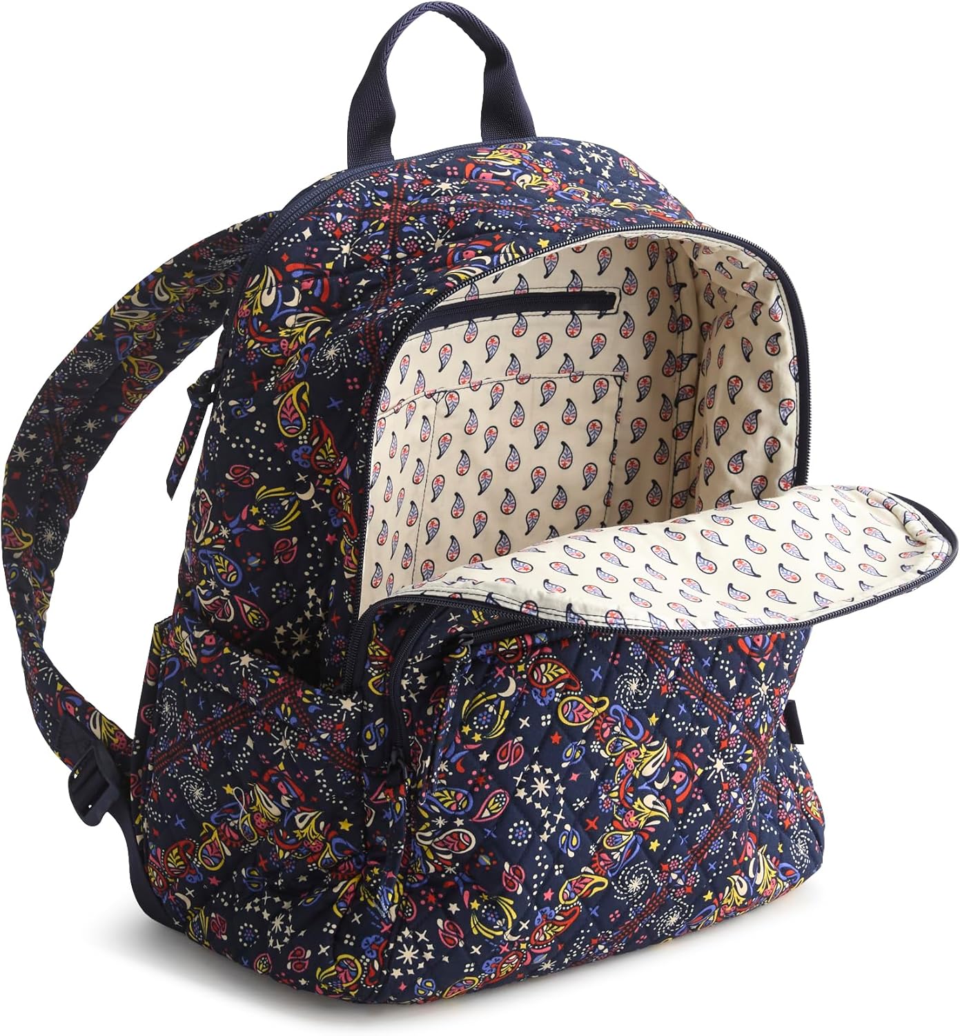 Vera Bradley Women's Premium Cotton Bancroft Backpack, Starry Paisley, One Size