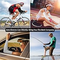 Vista 8 de Achiou Mangas de Brazo de Seda de Hielo Refrigerante, Mangas de Protección Solar UV de Verano, de Compresión UPF 50+ para Mujeres, Voleibol