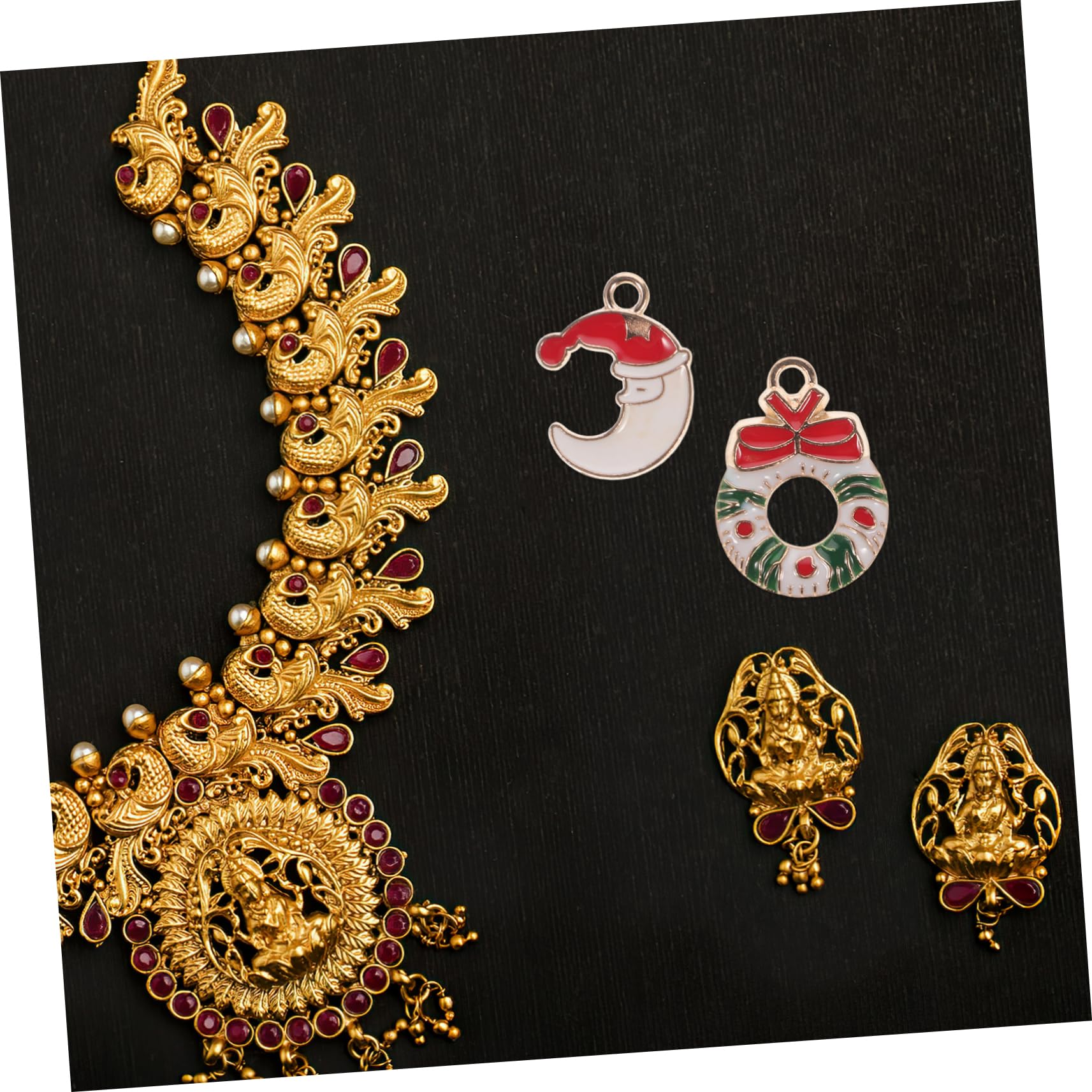 NUOBESTY 4sets Ciondoli Natalizi Per Creazione Accessori Per Collane e Bracciali Natale Design Leggero e Resistente Per Regali e Decorazioni Fai Da Te