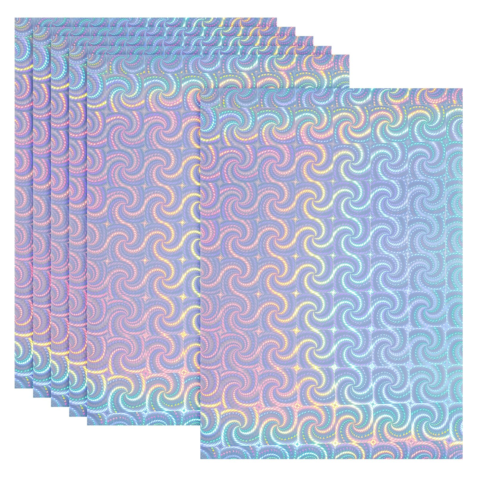PATIKIL 12x8 Inch Printable Holographic Sticker Paper, 6 Sheets Vinyl Sticker Paper A4 Waterproof Quickly Sticker for Laser Printer Inkjet Printer, Windmill Pattern