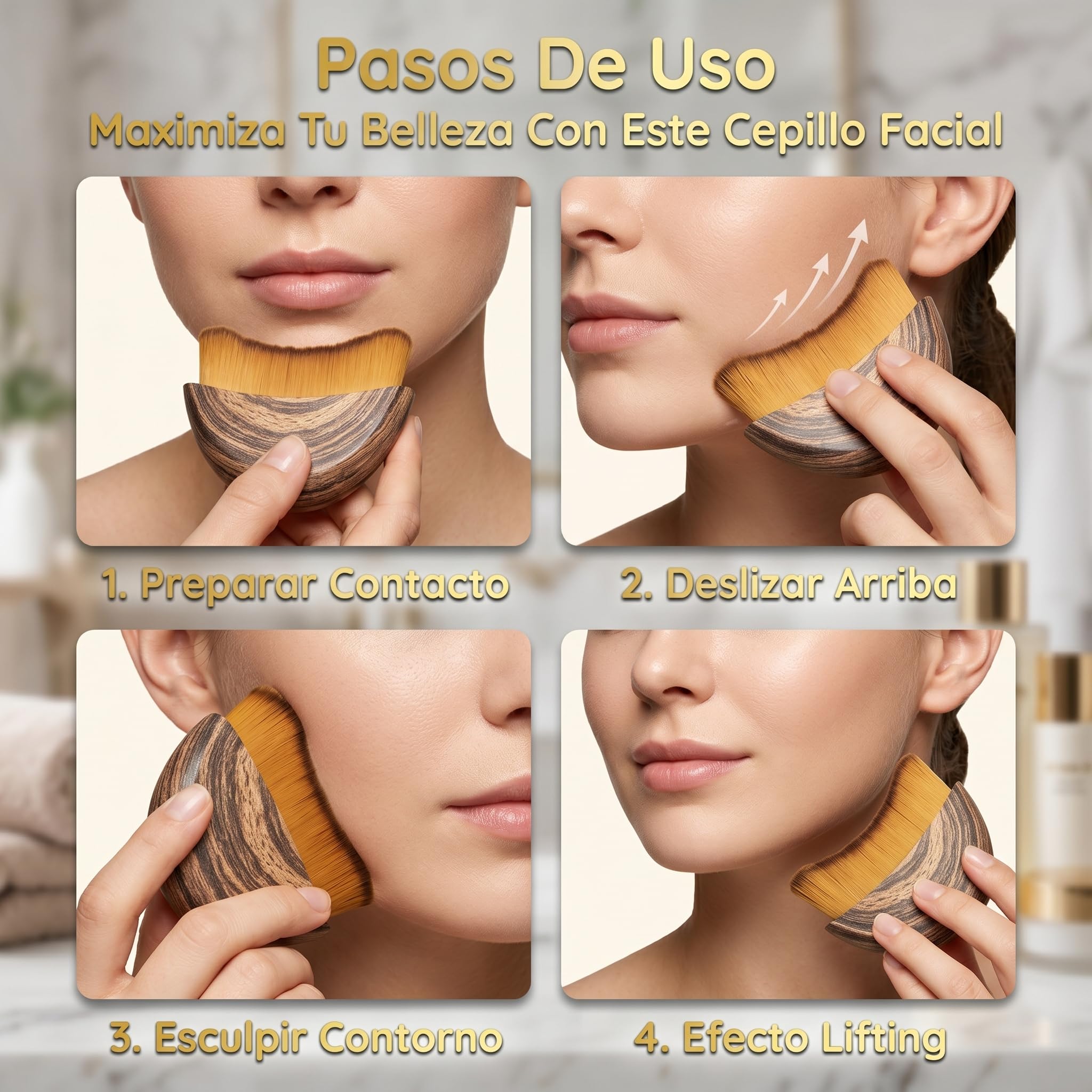 Cepillo Facial Linfático Drenaje Masajeador Contorno Exfoliación
