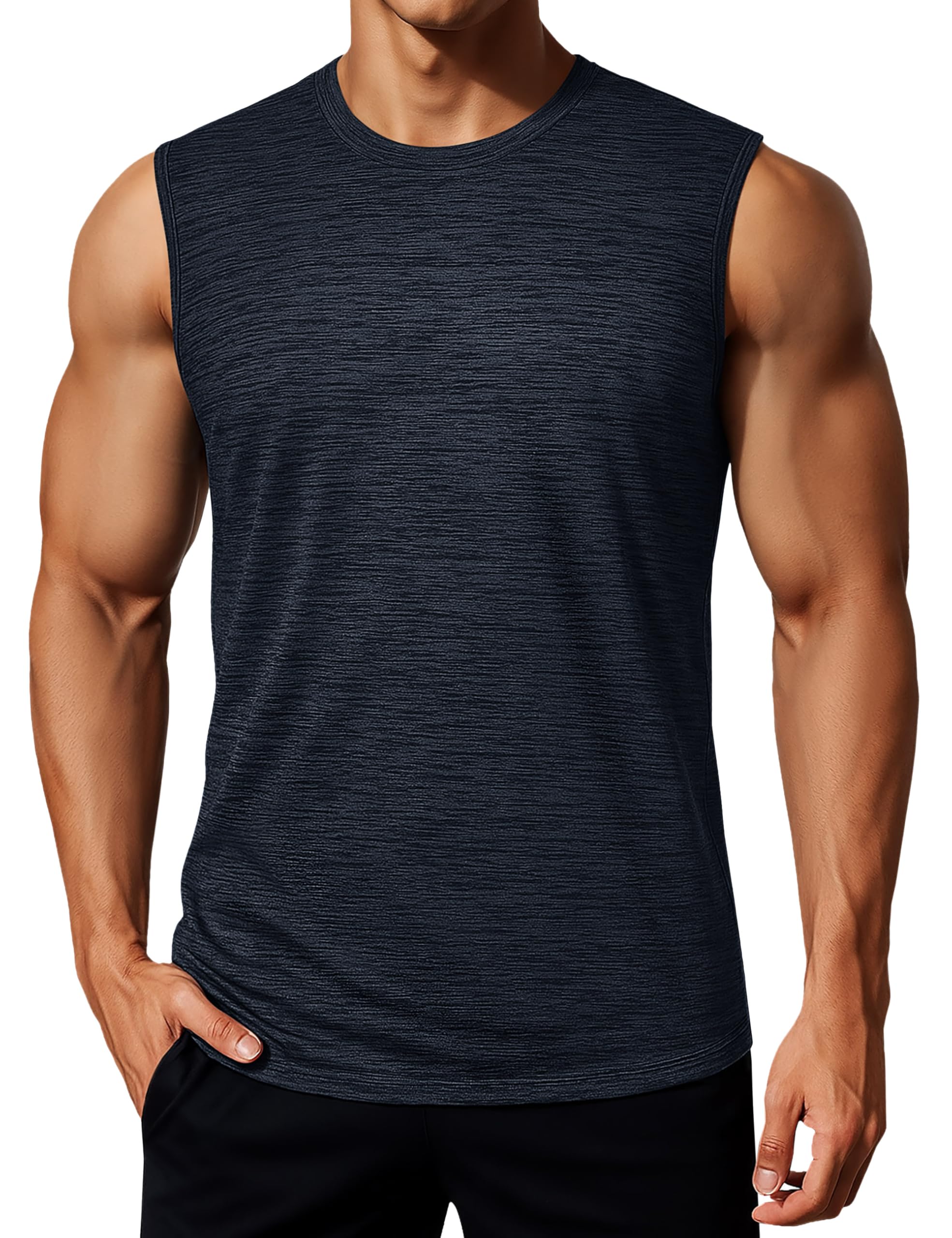 Men's Tank Tops Running Quick Dry Sleeveless Workout Muscle Shirt Athletic Bodybuilding Gym Performance Tee