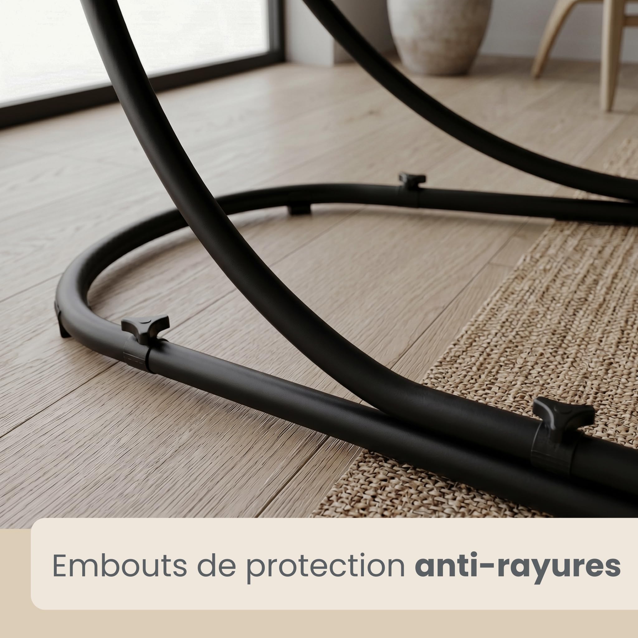 AMANKA Jusqu'à 150kg : Support pour Fauteuil Suspendu - 210cm Support Chaise Suspendue - Cadre Aesthetic pour Fauteuil de Jardin Siege Suspendu Fauteuil a Suspendre - Support Sac de Frappe sur Pied