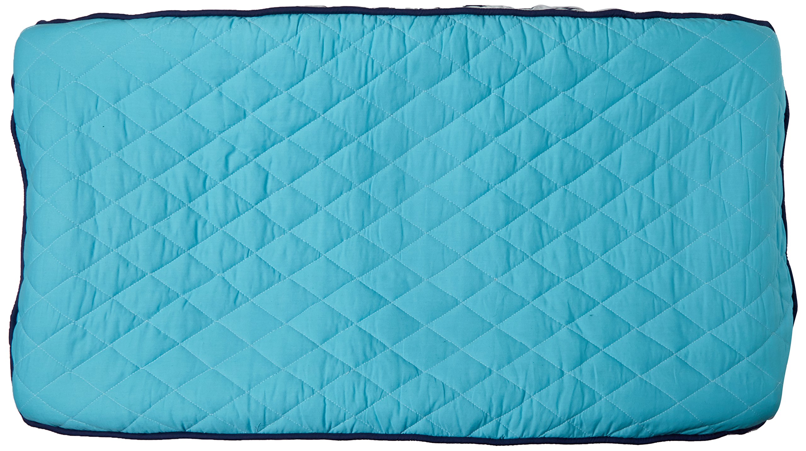 Bacati - Liam Aztec Solid Aqua/Navy Quilted Changing Pad Cover