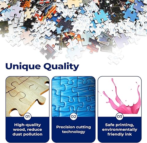 Miniatura 4 de najiaxiaowu Rompecabezas clásico de 1000 piezas para adultos rompecabezas de madera elefante colorido bricolaje arte moderno decoración del hogar