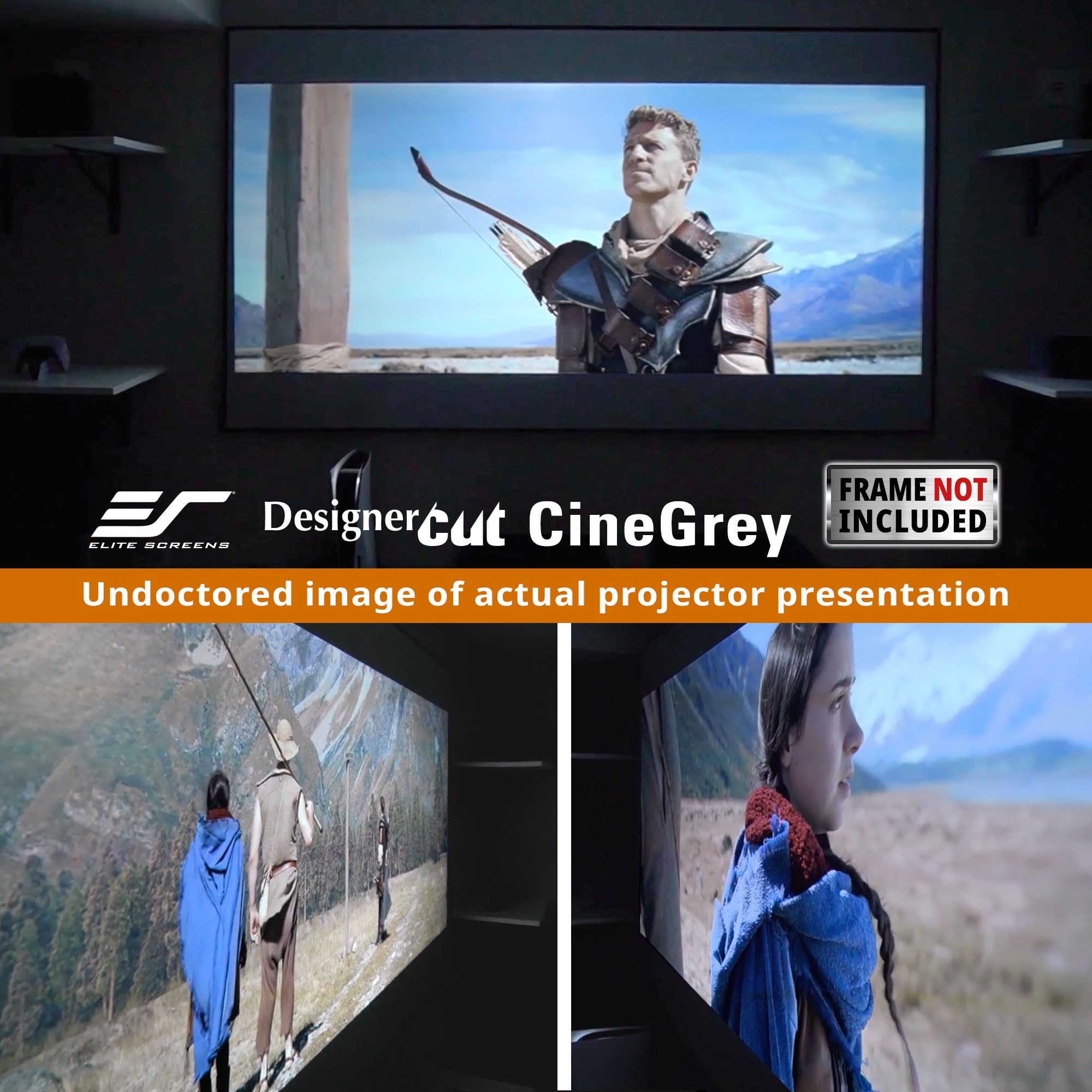 Elite Screens Designer Cut 135-inch 16:9 Blackout DIY High Contrast Grey Projector Screen Material ZRM-135H-CINEGREY product thumbnail 4