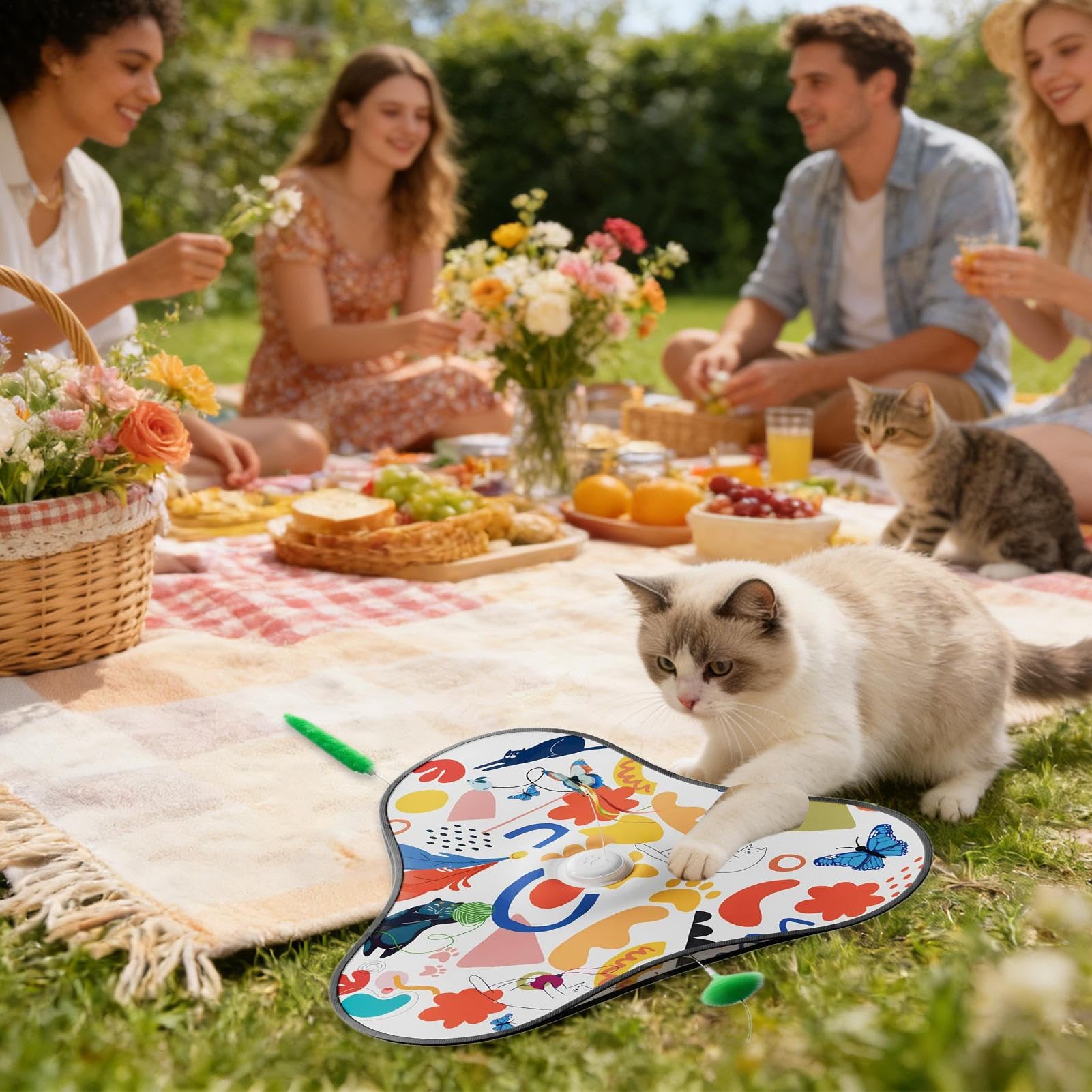 Jouet Interactif pour Chat Silencieux avec Leurres Mobiles Cachés pour