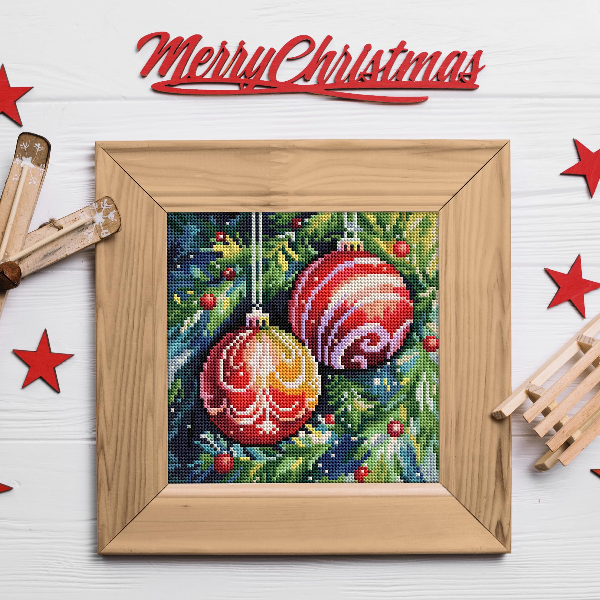 DIAMOND ART CLUB Christmas Ornaments Diamond Painting Kit, Fun DIY