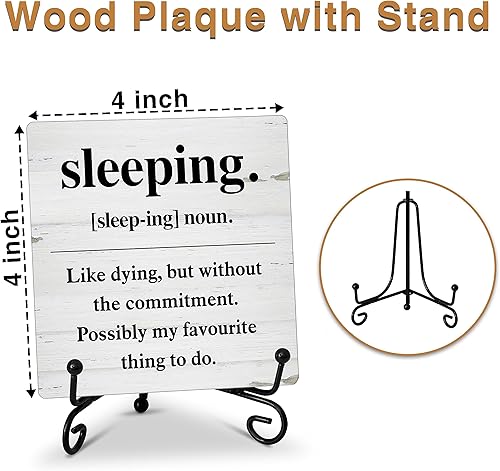 Miniatura 7 de Idea de regalo para mujeres, hombres y amigos, placa de madera con soporte de The Lake Definition, letrero de madera rústica para decoración de mesa