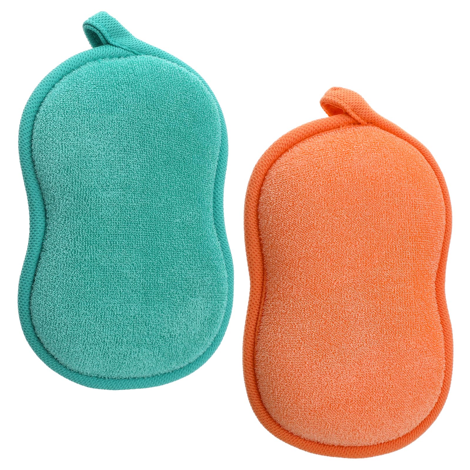 2 PCS Body Sponges for Shower 5.7"× 3.74" Small Body Sponge Exfoliating Soft Bath Sponge for Bathing Reusable Exfoliating Scrubber Men Women All Skin
