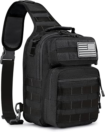 G4Free 10L Tactical Sling Bag for men, day trips, Molle EDC Crossbody Pack
