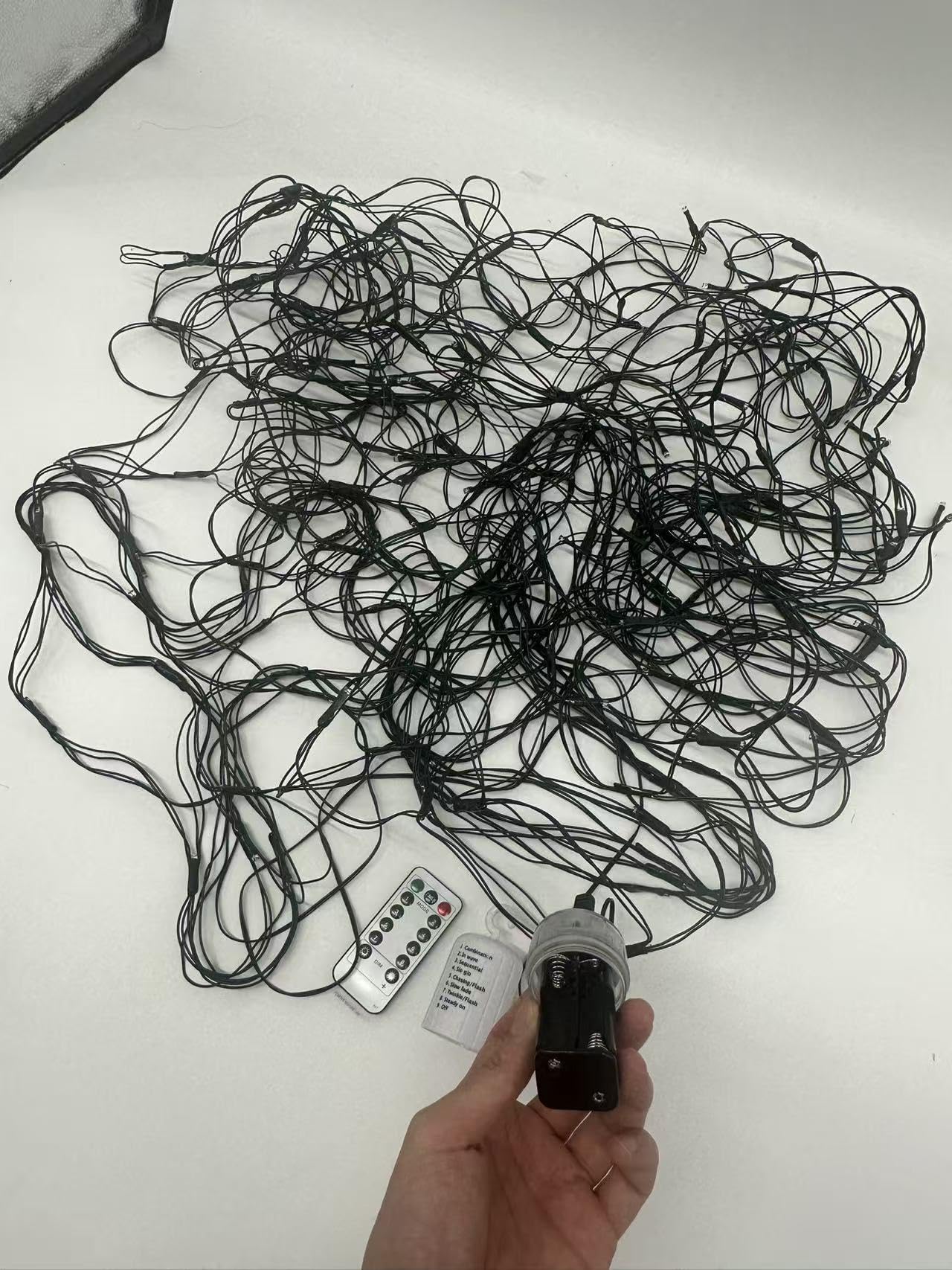 LED Lichternetz Außen Batterie mit Timer und Fernbedienung (Gelb)
