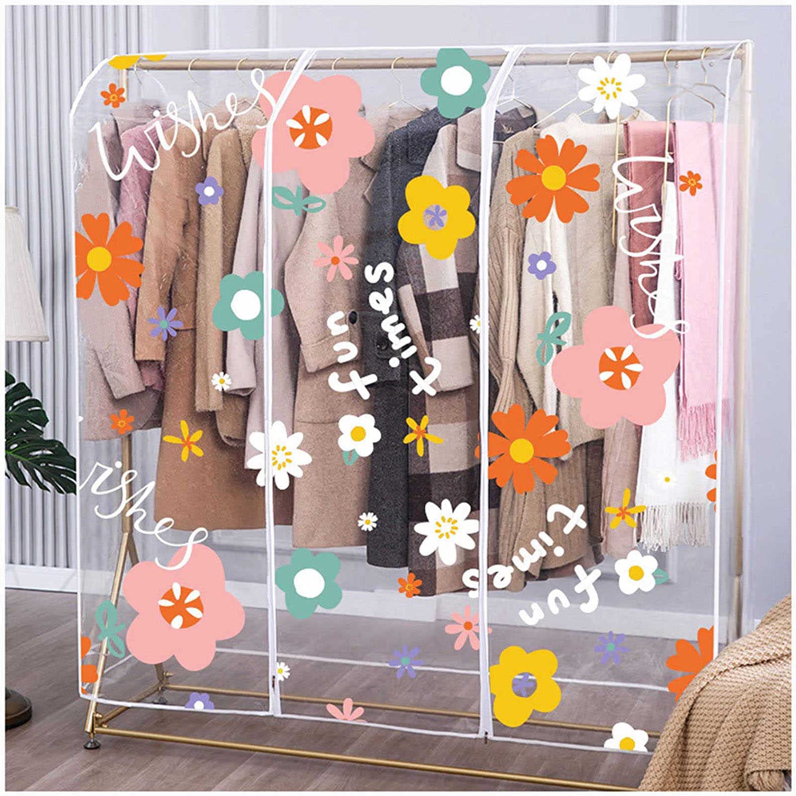 cubierta antipolvo para ropa, protector de riel para ropa con cremallera, impermeable, a prueba de polvo, lavable, material de protección ambiental PEVA.
