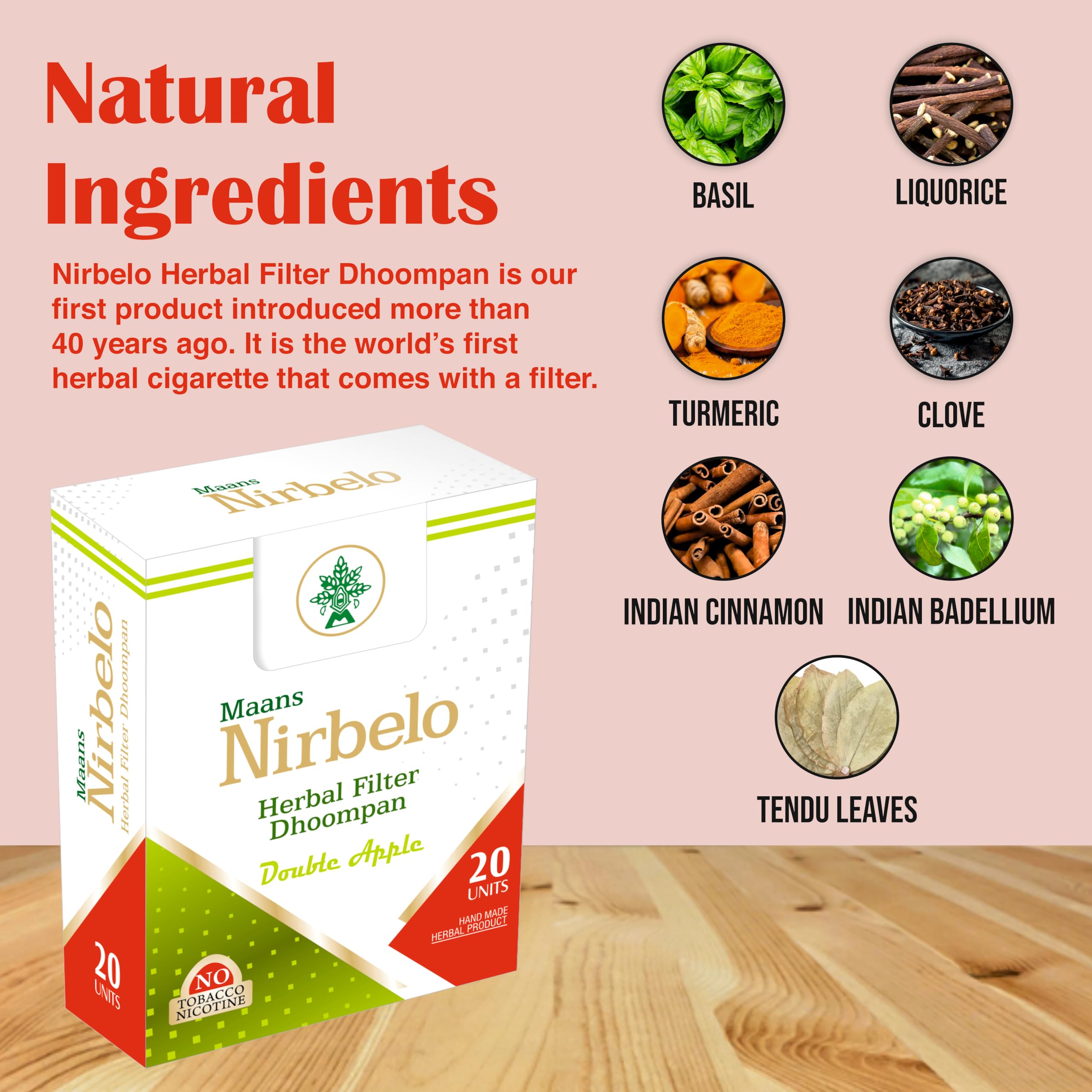 double apple cigarette Amazon.com: Nirbelo Herbal Filter Dhoompan, Tobacco and Nicotine Free,  Nature's Alternative, 40 pieces, Pack of 2, Double Apple Flavor : Health &  Household