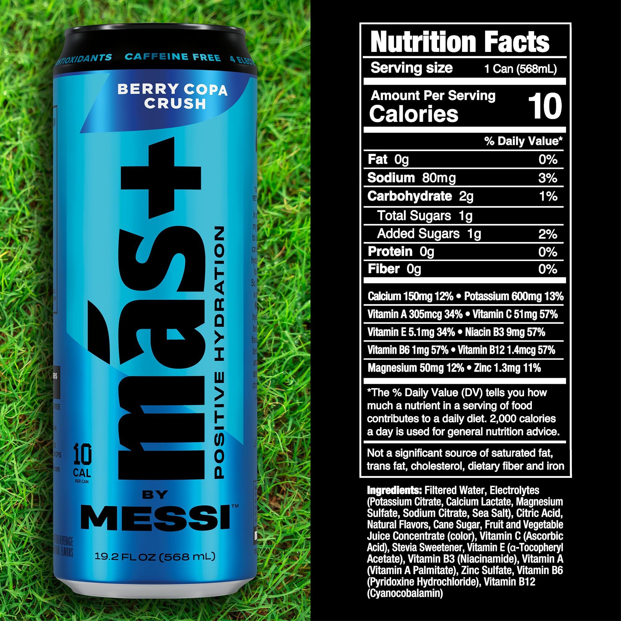 M s By Messi 19 2oz Berry Copa Crush Sports Drink Hydration Beverage Natural Flavors with Vitamins and — view 2