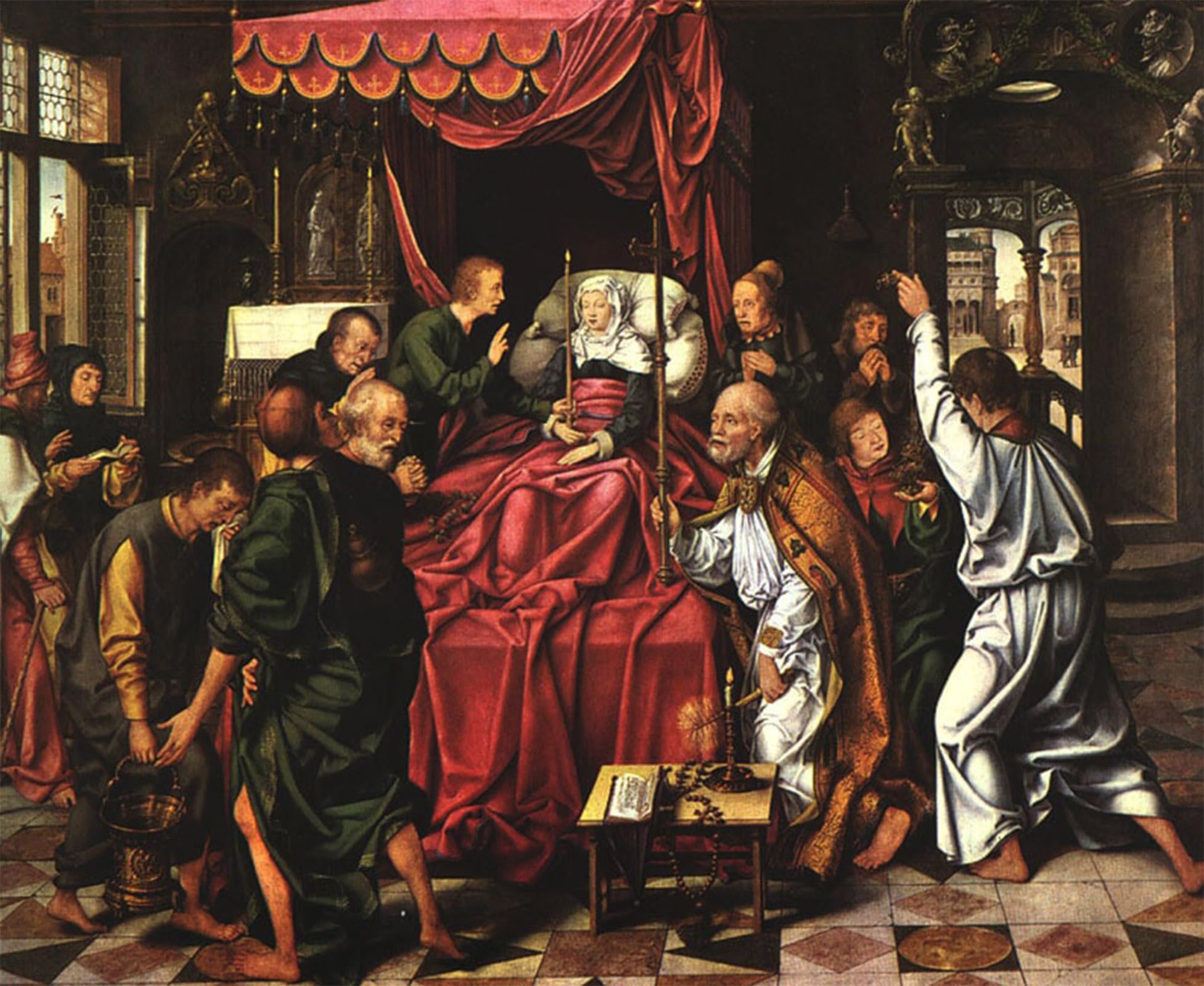 ARTXLXXBN Famous Art Print Poster Vintage Wall Art The Death of the Virgin Joos van Cleve Canvas Art Poster for Home Decor 60x90cm