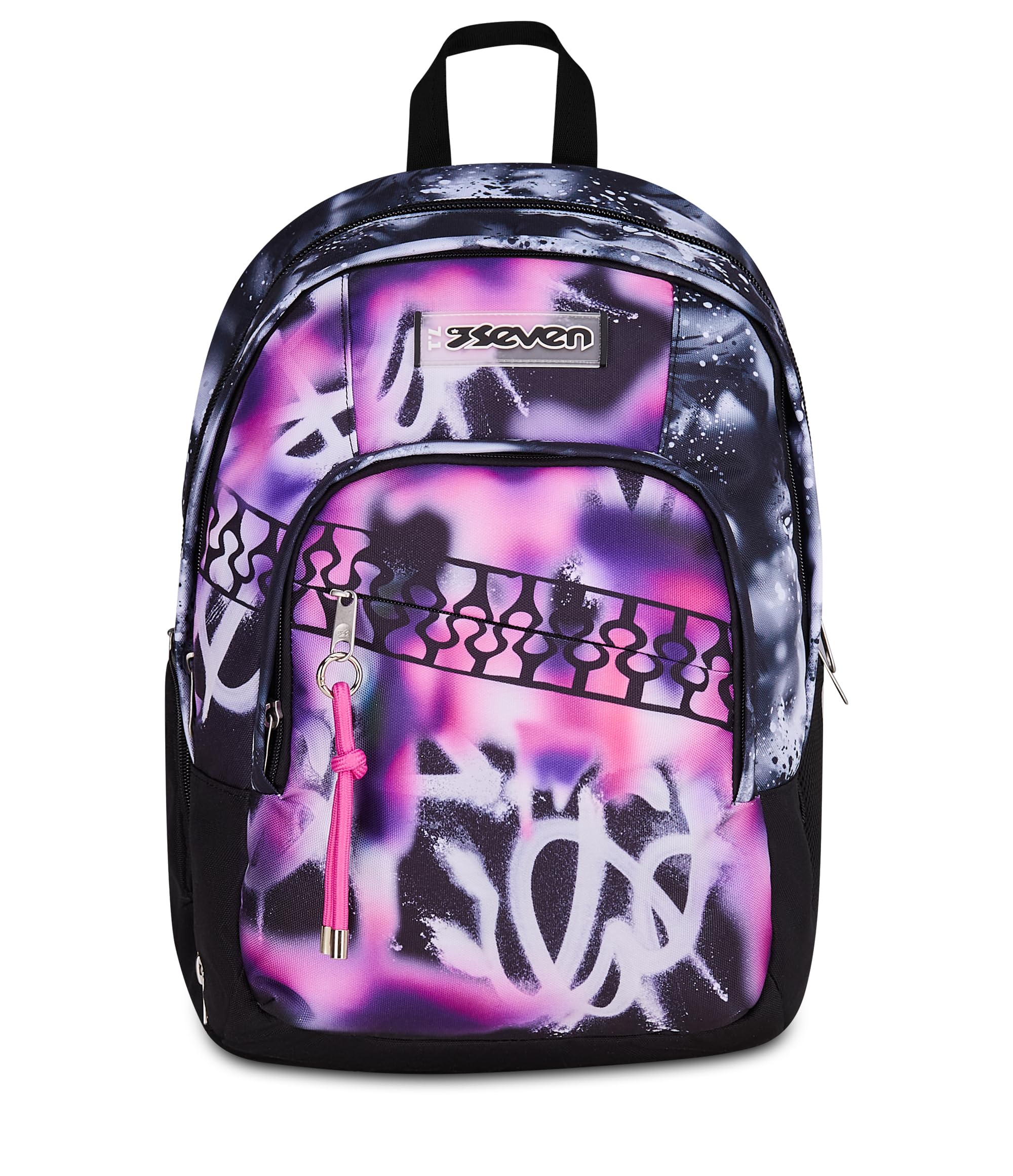 Seven Zaino Scuola Dual Detach BUZZY NOTE GIRL, Nero, 32 L, Doppio Scomparto, Multifunzione, Zaino Staccabile, Tasca con organizer, Scomparto porta pc, Scuola media e superiore, Bambina, Ragazza