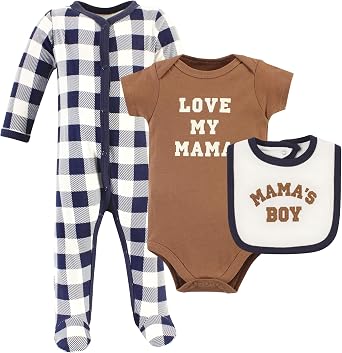 Hudson Baby Unisex Cotton Sleep and Play, Bodysuit and Bandana Bib Set